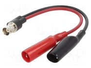 Test lead; BNC socket,crocodile clip x2; Urated: 150V; black-red POMONA