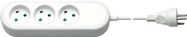 3-Way Extension Lead Denmark, 1,5 m, White, 1.5 m - connect up to 3x electronic devices at once