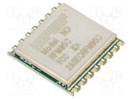 Module: transceiver; RF; FSK,GFSK,GMSK,LoRa,MSK,OOK; 868MHz; SMD HOPE MICROELECTRONICS