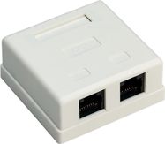 2-port RJ45 Surface Mount Installation Box, CAT 6, UTP, white - unshielded