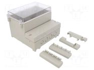 Enclosure: wall mounting; X: 166mm; Y: 161mm; Z: 121mm; ABS; grey GAINTA