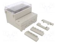 Enclosure: wall mounting; X: 166mm; Y: 161mm; Z: 121mm; ABS; grey GAINTA