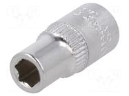 Socket; 6-angles,socket spanner; HEX 5.5mm; 1/4" YATO