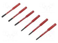 Kit: screwdriver bits; insulated; Torx®; 1kVAC; 75mm; max.5.5Nm WIHA