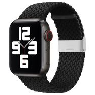Braided Fabric Strap Bracelet Strap Fabric Band for Apple Watch 38 / 40 / 41 mm - Black, Hurtel