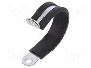 Fixing clamp; ØBundle : 36mm; W: 21mm; steel; Cover material: EPDM PMA