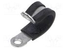 Fixing clamp; ØBundle : 9mm; W: 13mm; steel; Cover material: EPDM PMA