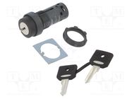Switch: rotary with key; 22mm; Stabl.pos: 2; NO; black; none; IP65 SCHNEIDER ELECTRIC
