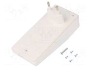 Enclosure: for power supplies; X: 120mm; Y: 56mm; Z: 18mm; ABS; white SUPERTRONIC