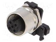 Connector: M12; socket; PIN: 5; female; 60V; angled 90°; IP67; THT CONEC