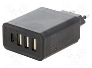 Power supply: switching; mains,plug; 5VDC; 27W; Plug: EU; black LOGILINK