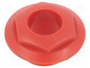Nut with external thread; S4 series Jack sockets; red; S4 CLIFF