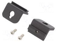 Set of clips; aluminium; black GAINTA