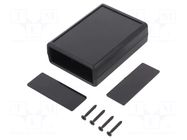Enclosure: with panel; X: 66.5mm; Y: 92mm; Z: 28mm; ABS; black GAINTA