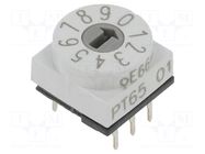 Encoding switch; DEC/BCD; Pos: 10; THT; Rcont max: 80mΩ; PT65 PTR HARTMANN