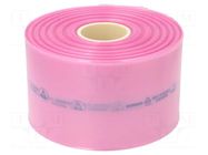 Protection bag; ESD; L: 250m; W: 150mm; Thk: 90um; polyetylene; pink EUROSTAT GROUP