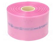 Protection bag; ESD; L: 250m; W: 150mm; Thk: 90um; polyetylene; pink EUROSTAT GROUP