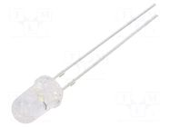 CRLED; white cold; 5mm; 18000mcd; 15°; Front: convex; 5.5÷20VDC OPTOSUPPLY