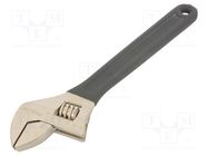 Wrench; adjustable; 375mm; Max jaw capacity: 43mm; forged,satin PROLINE