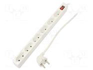 Plug socket strip: supply; Sockets: 6; 250VAC; 15A; white; 1.5m LOGILINK