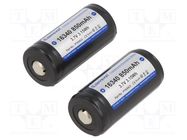 Re-battery: Li-Ion; 16340; 3.7V; 850mAh; Ø16.8x35.7mm; 2pcs. KEEPPOWER