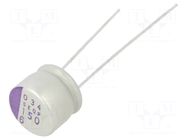 Capacitor: polymer; 150uF; 6.3VDC; THT; ±20%; Ø8x7mm; Pitch: 3.5mm PANASONIC