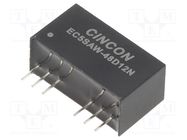 Converter: DC/DC; 10W; Uin: 18÷75V; Uout: 12VDC; Uout2: -12VDC; SIP8 CINCON