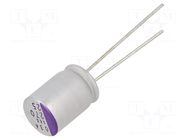 Capacitor: polymer; 270uF; 25VDC; THT; ±20%; Ø8x12mm; Pitch: 3.5mm PANASONIC