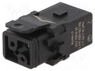Connector: HDC; contact insert; female; Han® 1A; PIN: 3; 2+PE HARTING