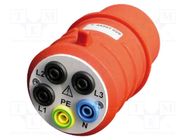 Three-phase adapter; 16A; CEE plug x5,socket 4mm BEHA-AMPROBE