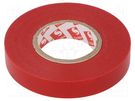 Tape: electrical insulating; W: 12mm; L: 25m; Thk: 0.13mm; red; 180% SCAPA