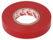 Tape: electrical insulating; W: 12mm; L: 25m; Thk: 0.13mm; red; 180% SCAPA