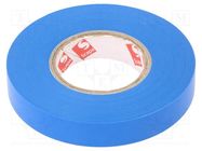 Tape: electrical insulating; W: 12mm; L: 25m; Thk: 0.13mm; blue; 180% SCAPA