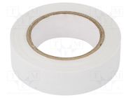 Tape: electrical insulating; W: 15mm; L: 10m; Thk: 0.13mm; white SCAPA