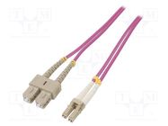 Fiber patch cord; OM4; LC/UPC,SC/UPC; 1m; Optical fiber: 50/125um QOLTEC