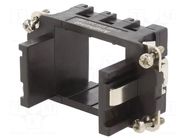 Frame for modules; female; size E10; C146,heavy|mate M; 57x27mm AMPHENOL