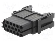 Connector: HDC; module; female; C146,heavy|mate F; PIN: 17; 160V AMPHENOL