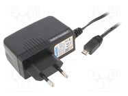 Power supply: switched-mode; mains,plug; 5VDC; 2A; 10W; Plug: EU AIMTEC