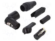 Connector: XLR; plug; female; RX; 10A; PIN: 4; angled 90°; swivel NEUTRIK