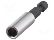 Holder; 1/4"; Overall len: 50mm; Mounting: 1/4" (C6,3mm) WOLFCRAFT