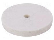 Polishing wheel; Ø: 75mm; Øhole: 10mm; felt WOLFCRAFT
