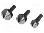 Countersink; 12mm,16mm,19mm; wood,metal,plastic; 3pcs. WOLFCRAFT