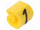 Markers; Marking: 1; 1.3÷3mm; PVC; yellow; -30÷80°C; leaded; CLI C WEIDMÜLLER