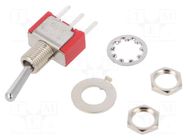 Switch: toggle; Pos: 2; SPDT; ON-ON; 2A/250VAC; 5A/28VDC; Gemini A TE Connectivity