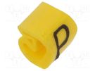 Markers; Marking: P; 1.3÷3mm; PVC; yellow; -30÷80°C; leaded; CLI C WEIDMÜLLER