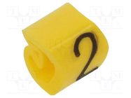 Markers; Marking: 2; 1.3÷3mm; PVC; yellow; -30÷80°C; leaded; CLI C WEIDMÜLLER