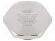 Stopper; M40; 1.5; IP68; brass; Plating: nickel; V-Ms-Ex; with seal HUMMEL