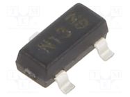 Transistor: NPN; bipolar; BRT; 50V; 50mA; 200mW; SOT23; R1: 10kΩ DIODES INCORPORATED