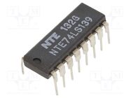 IC: digital; 2 to 4 line,decoder,demultiplexer; Ch: 2; TTL; THT NTE Electronics