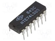 IC: digital; NAND; Ch: 4; IN: 2; TTL; THT; DIP14; OUT: open collector NTE Electronics